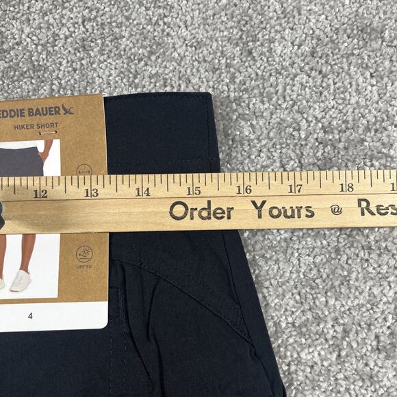 Eddie Bauer Shorts Womens 4 Hiker Nylon Spandex Performance Stretch Black NWT - Picture 9 of 10